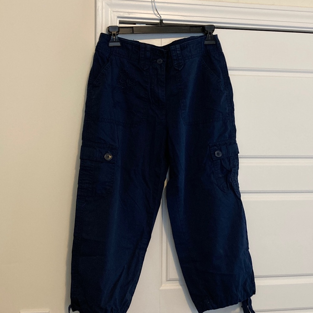Dress Barn Dark Navy Cargo Capri Pants